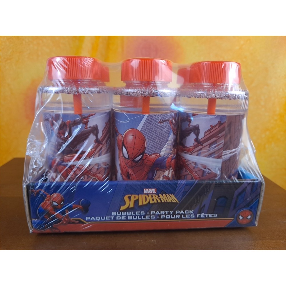 Set Of 6 Marvel‎ Spider-Man Party Pack Bubbles 4oz Spiderman Labeled Bottles